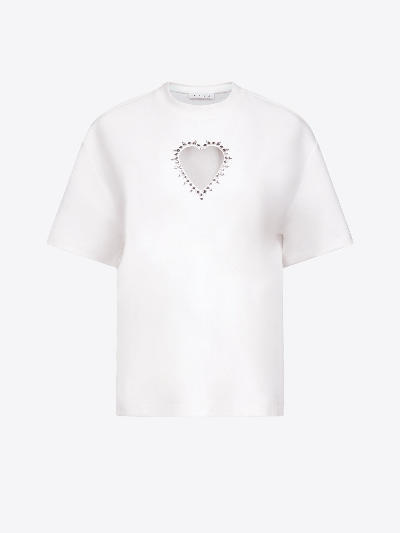 Crystal heart cutout relaxed t-shirt