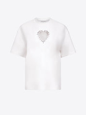Crystal heart cutout relaxed t-shirt