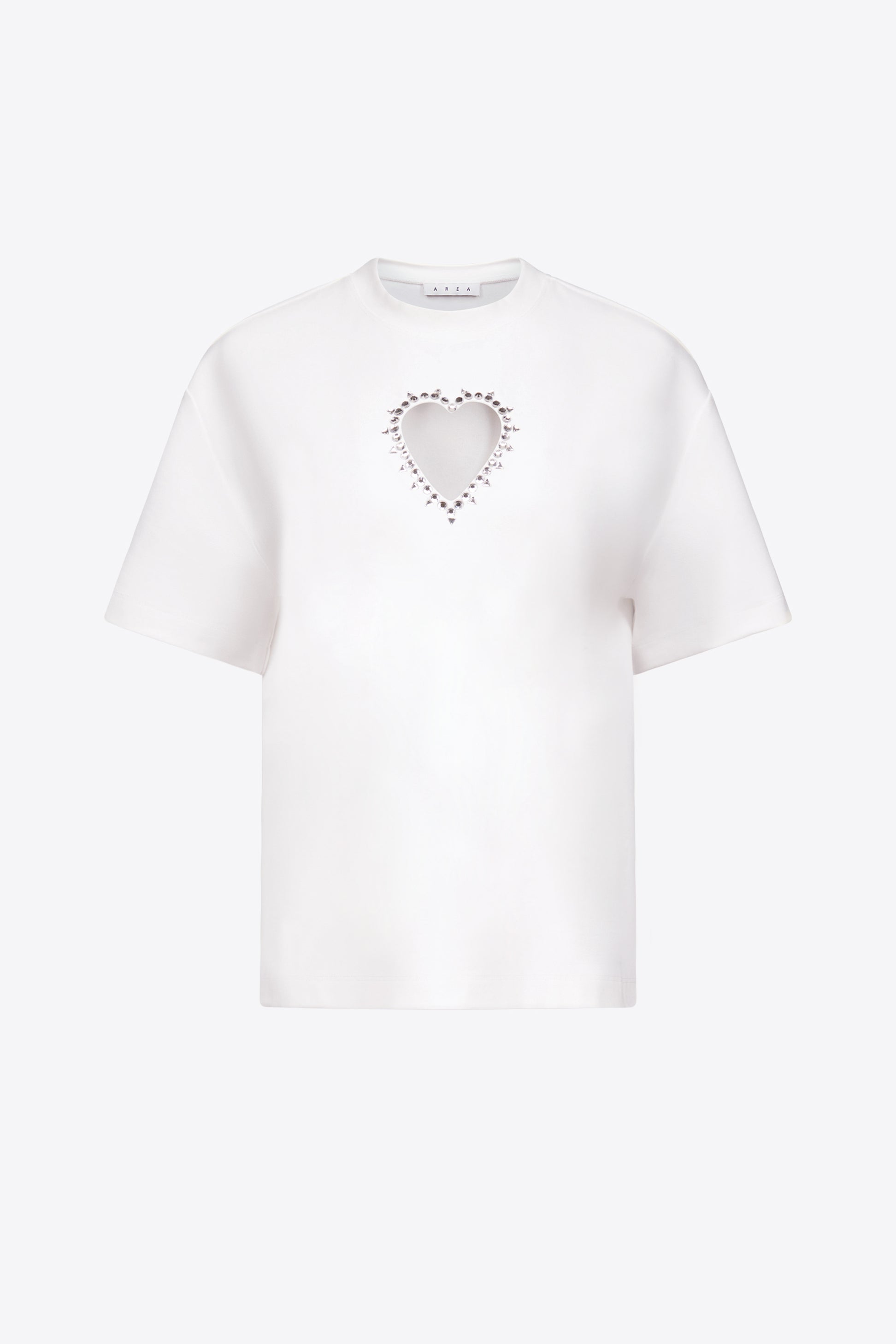 CRYSTAL HEART CUTOUT RELAXED T-SHIRT