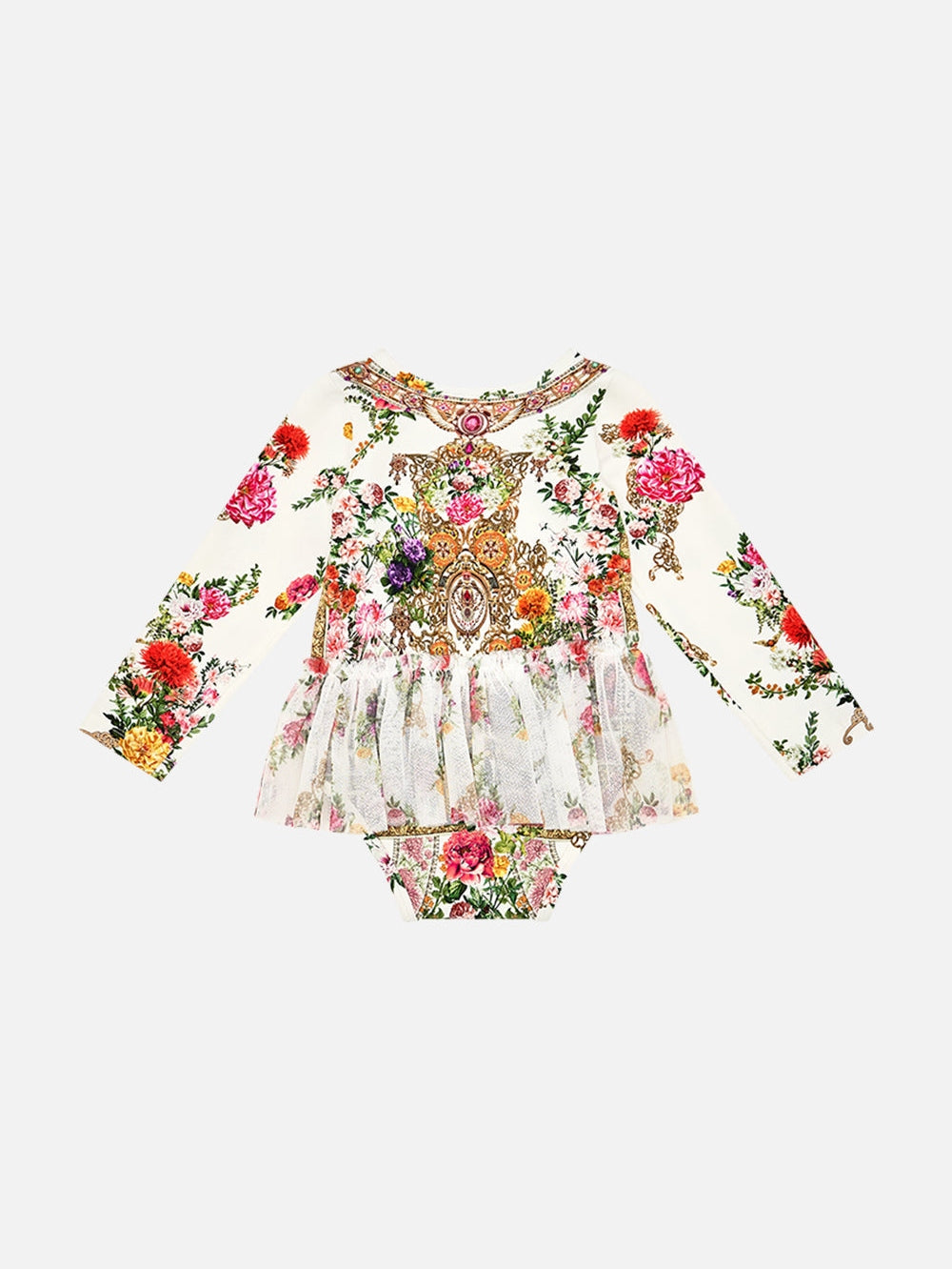 Babies long sleeve bodysuit with tutu skirt