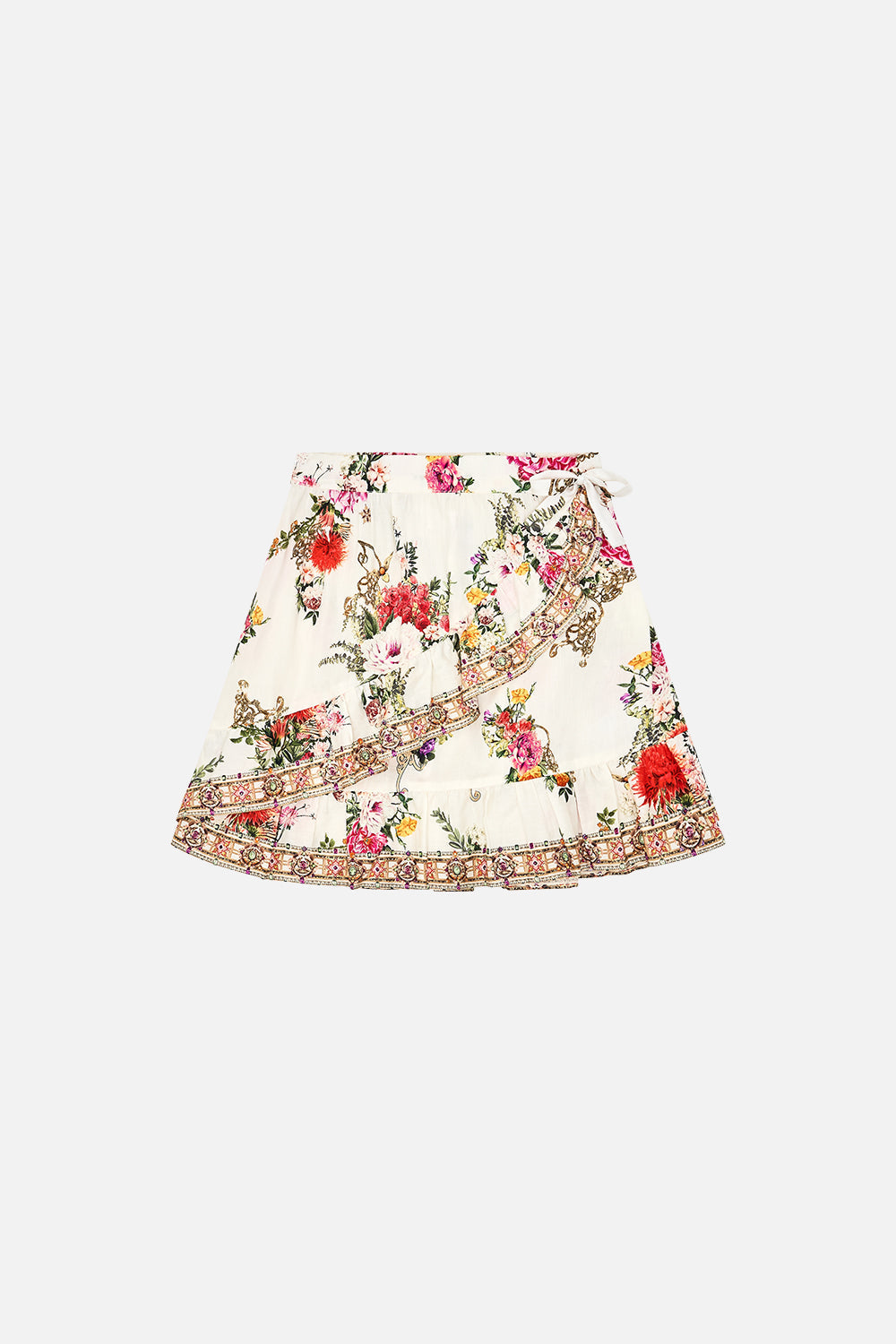 KIDS WRAP MINI SKIRT WITH RUFFLE HEM