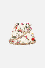 KIDS WRAP MINI SKIRT WITH RUFFLE HEM