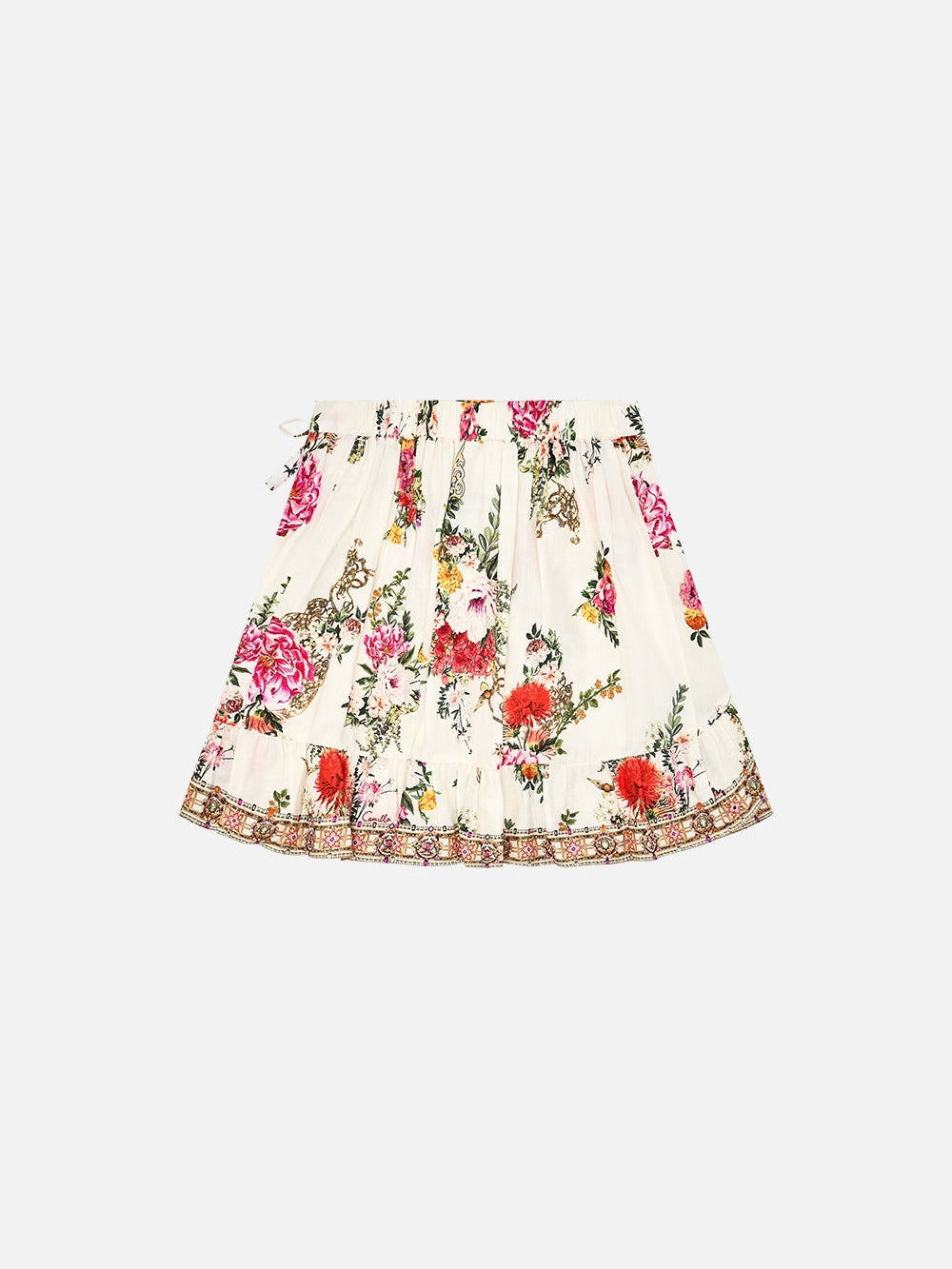 Kids wrap mini skirt with ruffle hem