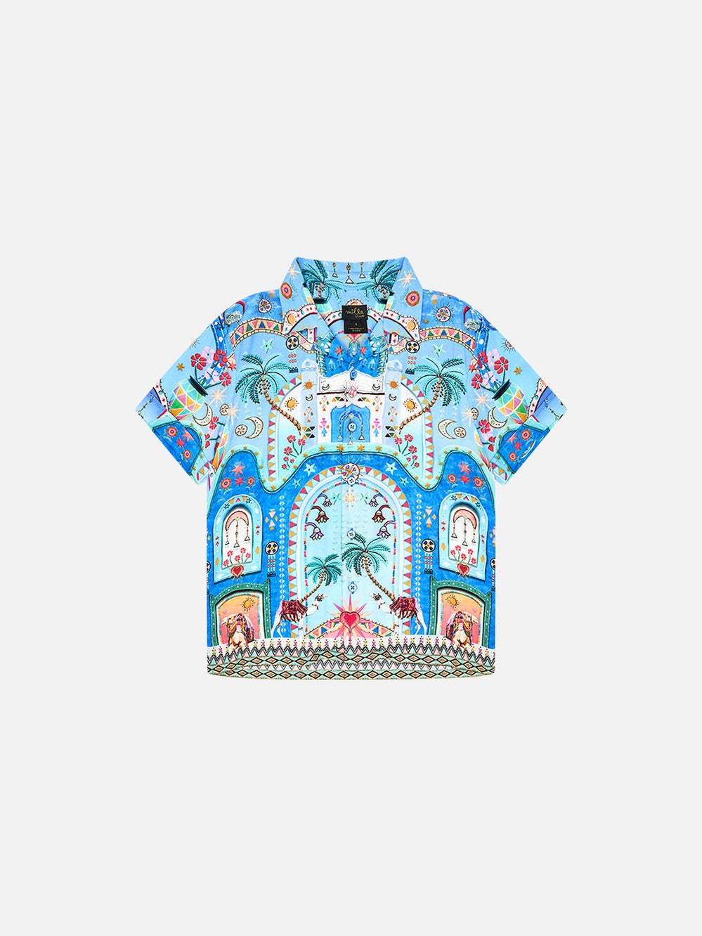 Boys short sleeve camp collared shirt