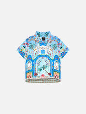 Boys short sleeve camp collared shirt