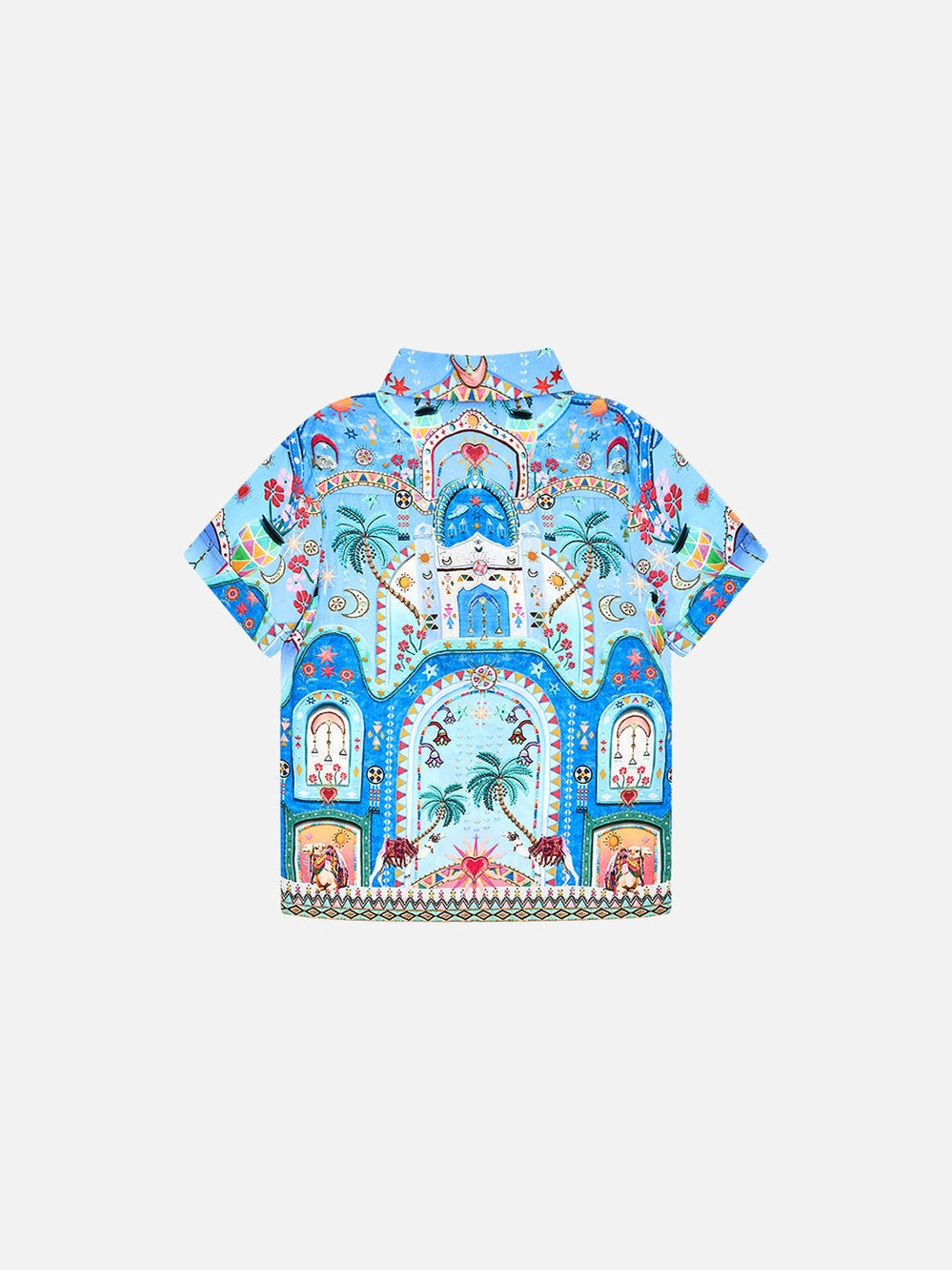 Boys short sleeve camp collared shirt