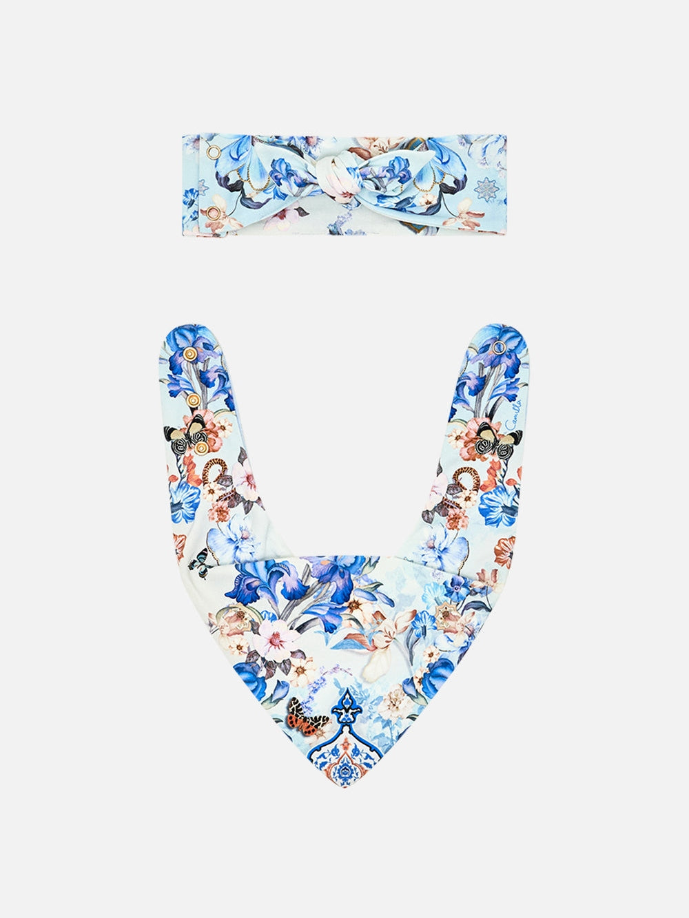 Babies soft tie headband and bib set