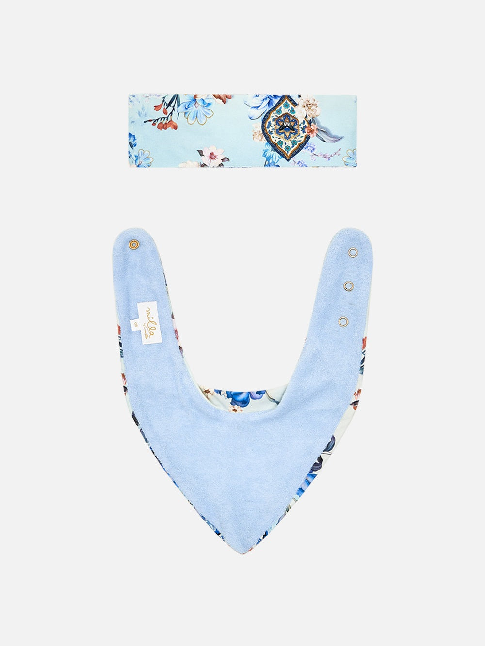 Babies soft tie headband and bib set
