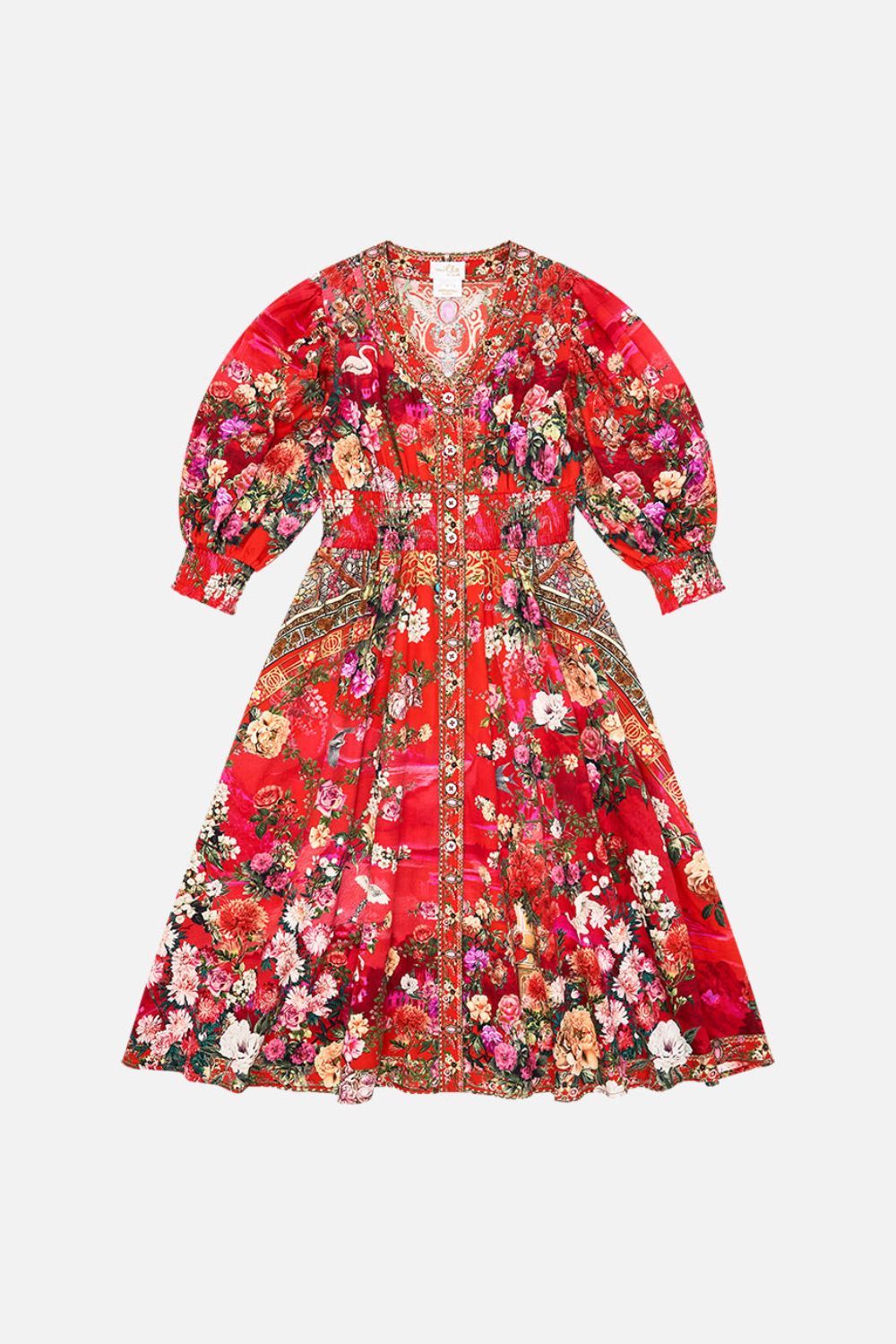 KIDS SHIRRED BUTTON THROUGH MAXI DRESS