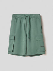 Basic fleece bermuda shorts with large pockets