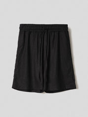 Linen bermuda shorts with drawstring