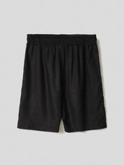 Linen bermuda shorts with drawstring