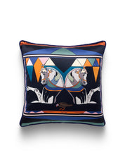 Zeugma twin horse printed silk pillow