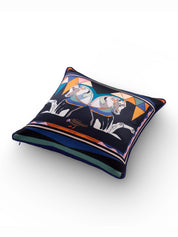 Zeugma twin horse printed silk pillow