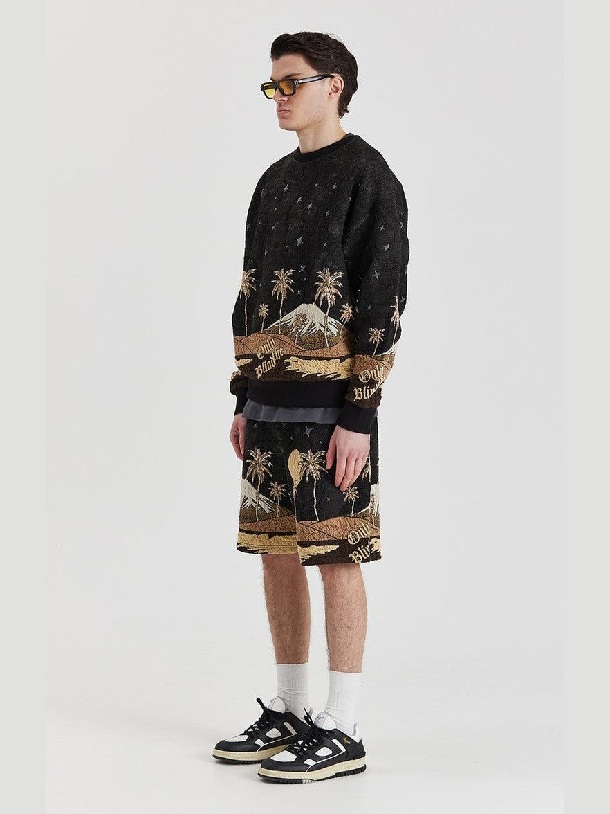 Sepia mountain jacquard shorts