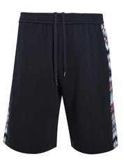 Shorts in cotton with chevron inserts