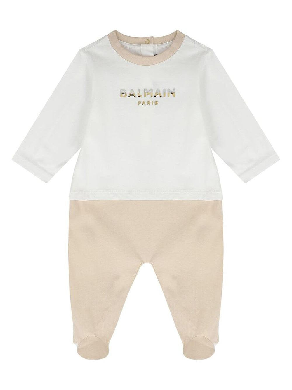 Balmain kids logo-appliqué cotton pajamas