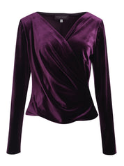 Stretch  Velvet Draped Top