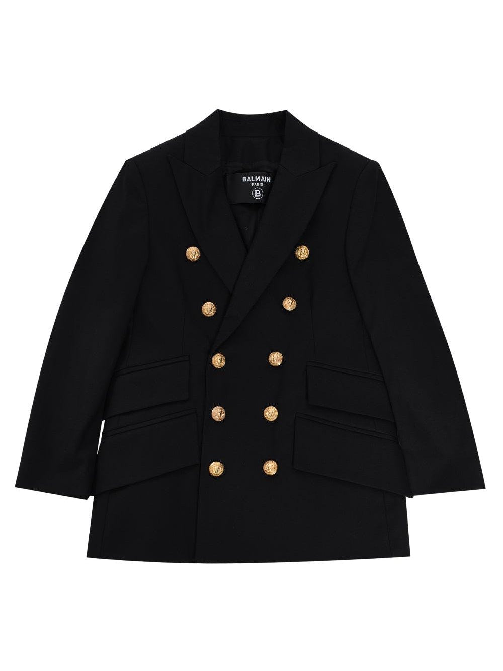 Balmain kids blazer nero bambina