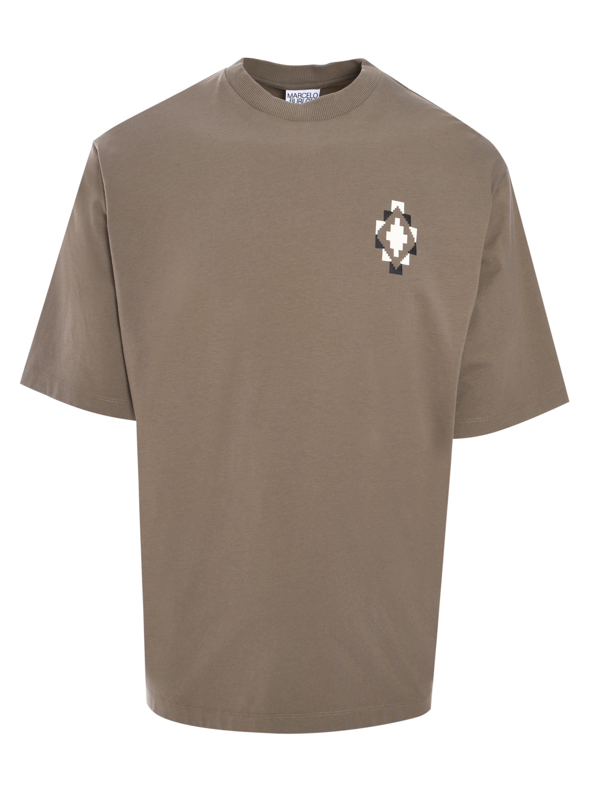 BANDANA CROSS OVER T-SHIRT MUD ECRU