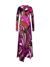 Orchidee and Iride-Print Long Dress