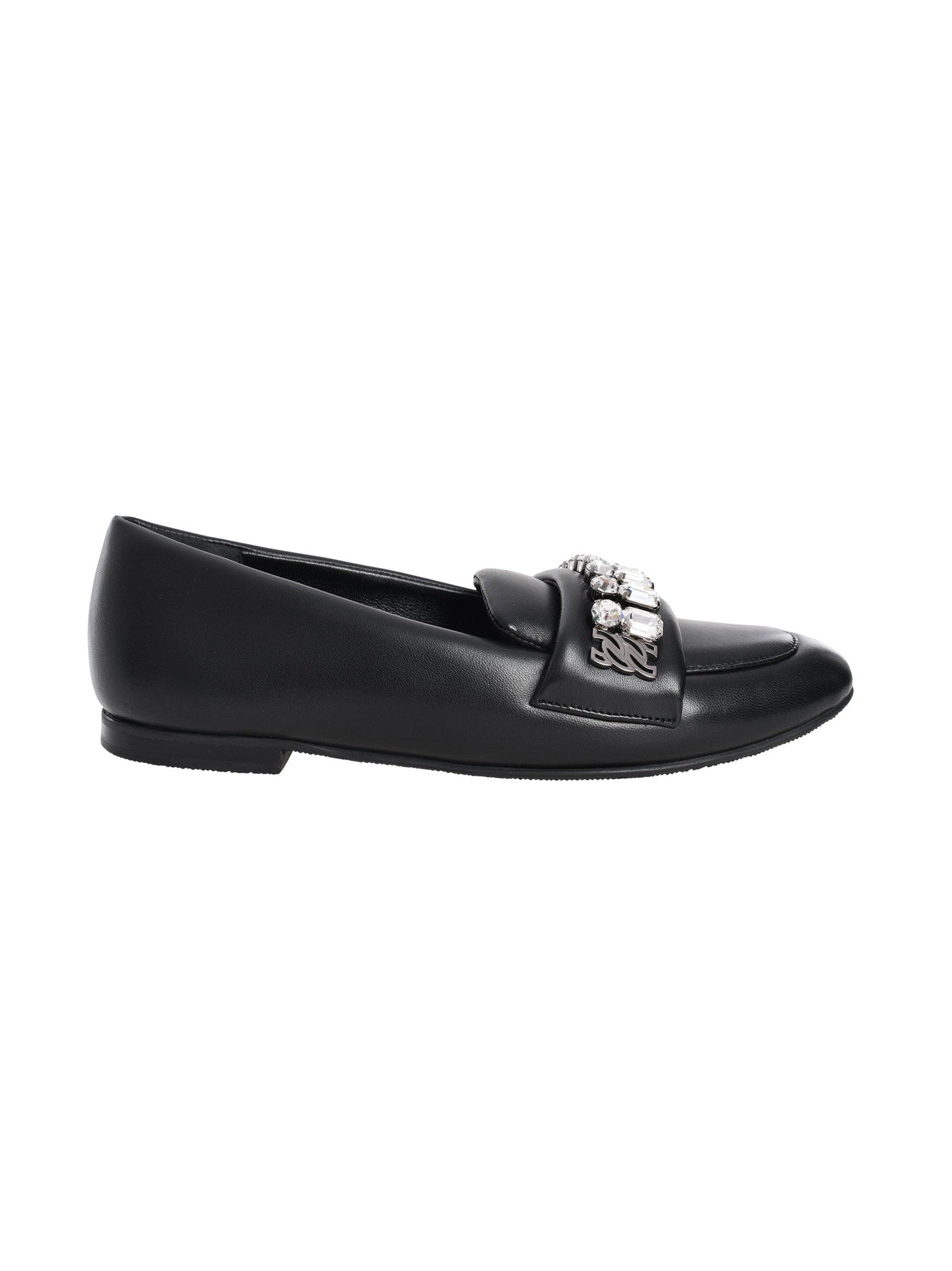 Puff leather ballerinas