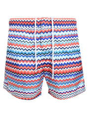 Swimming trunks in zigzag print nylon