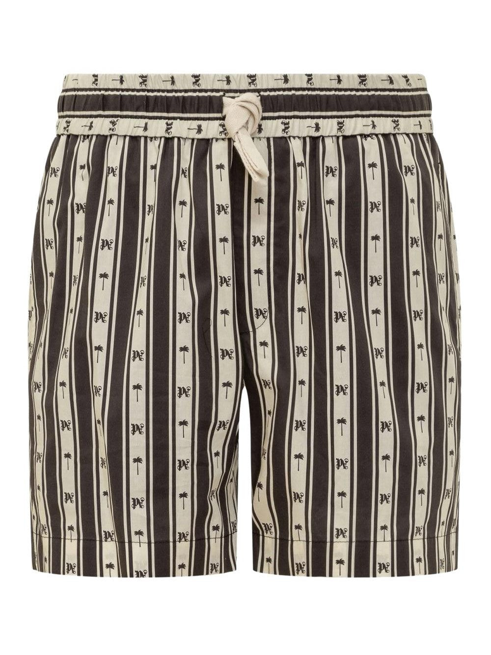 Palm angels pa monogram striped shorts
