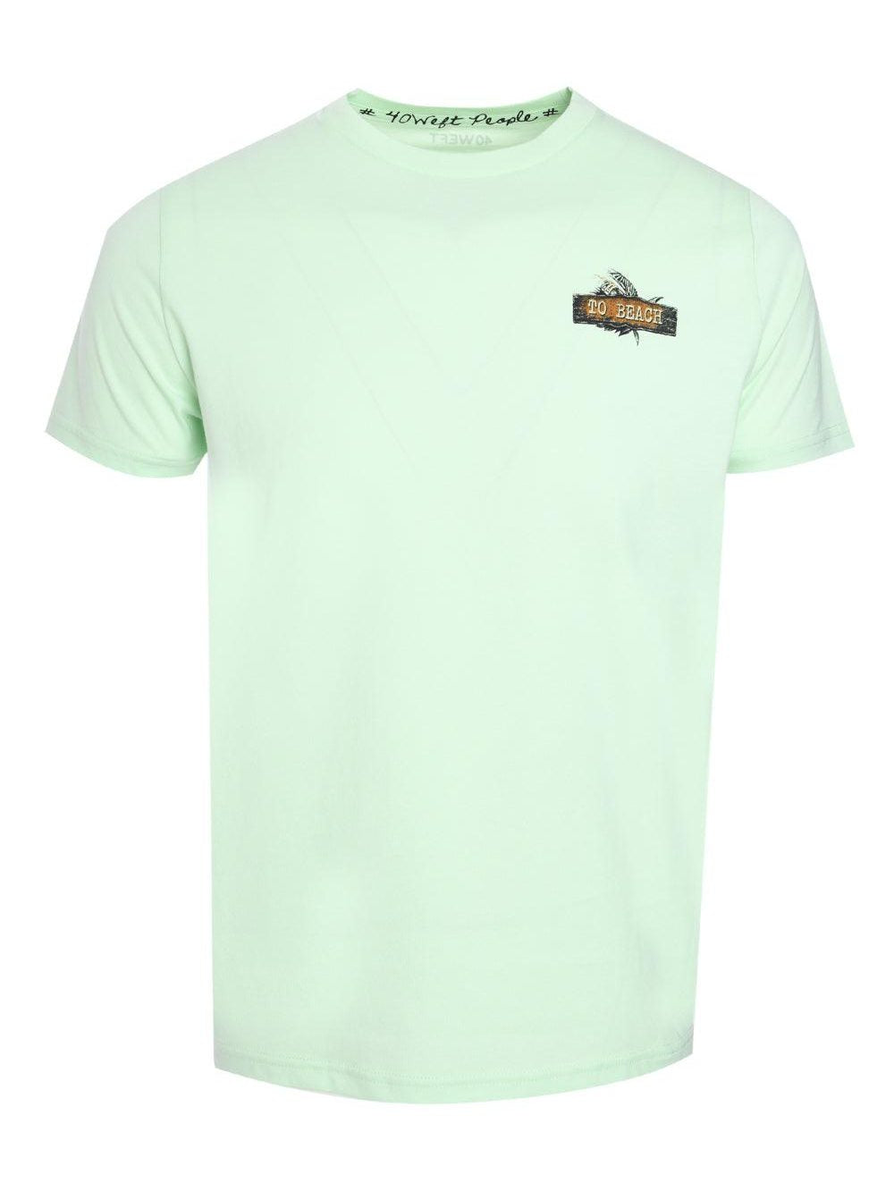 Round neck t-shirt m/c prints background color
