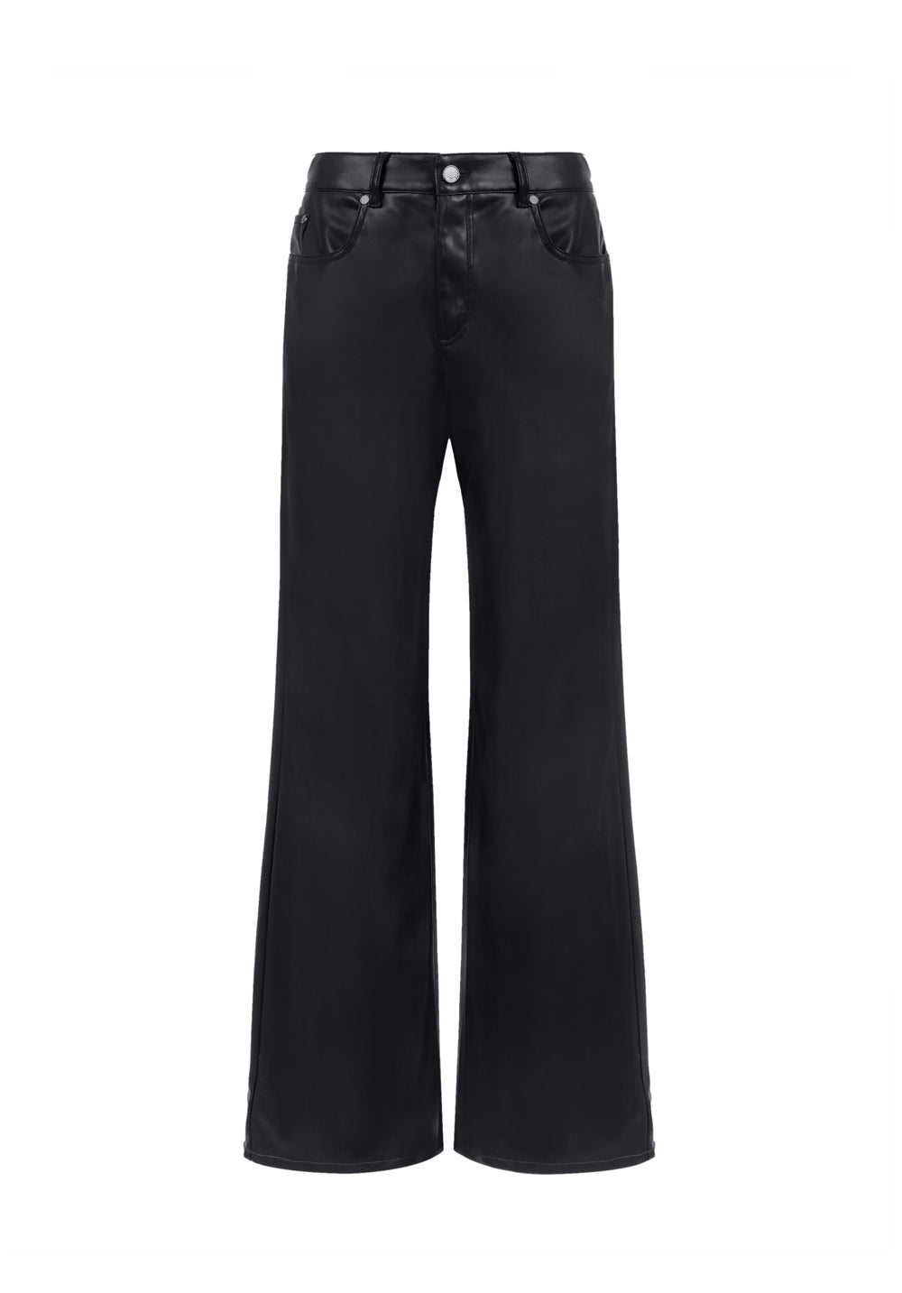 Eco-leather five-pocket trousers