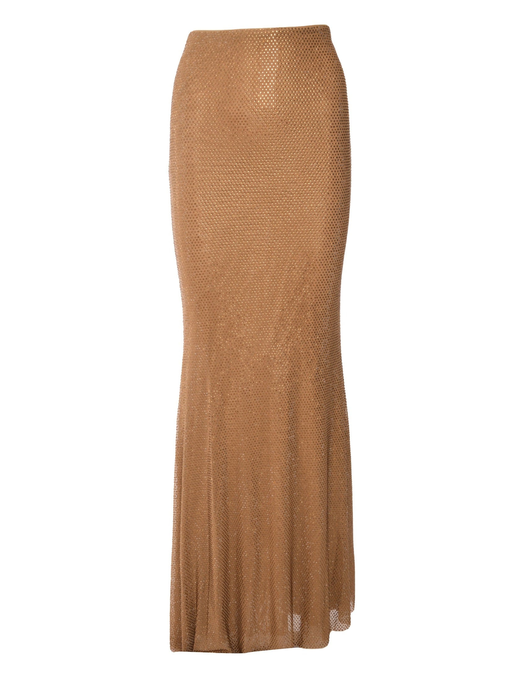 Brown rhinestone maxi skirt