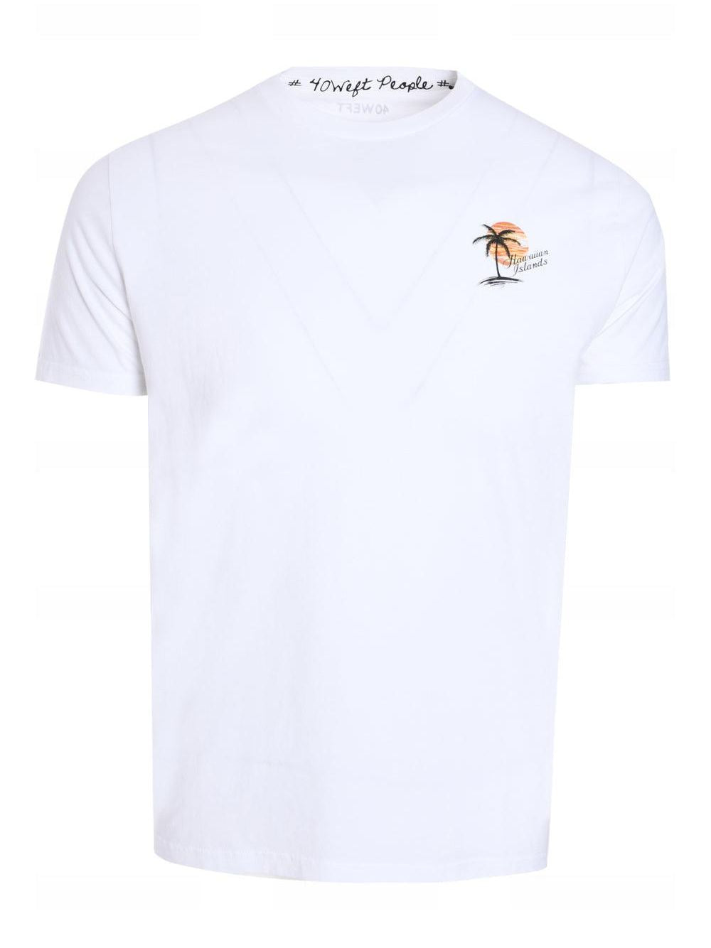 Round neck t-shirt m/c prints background color