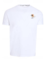Round neck t-shirt m/c prints background color