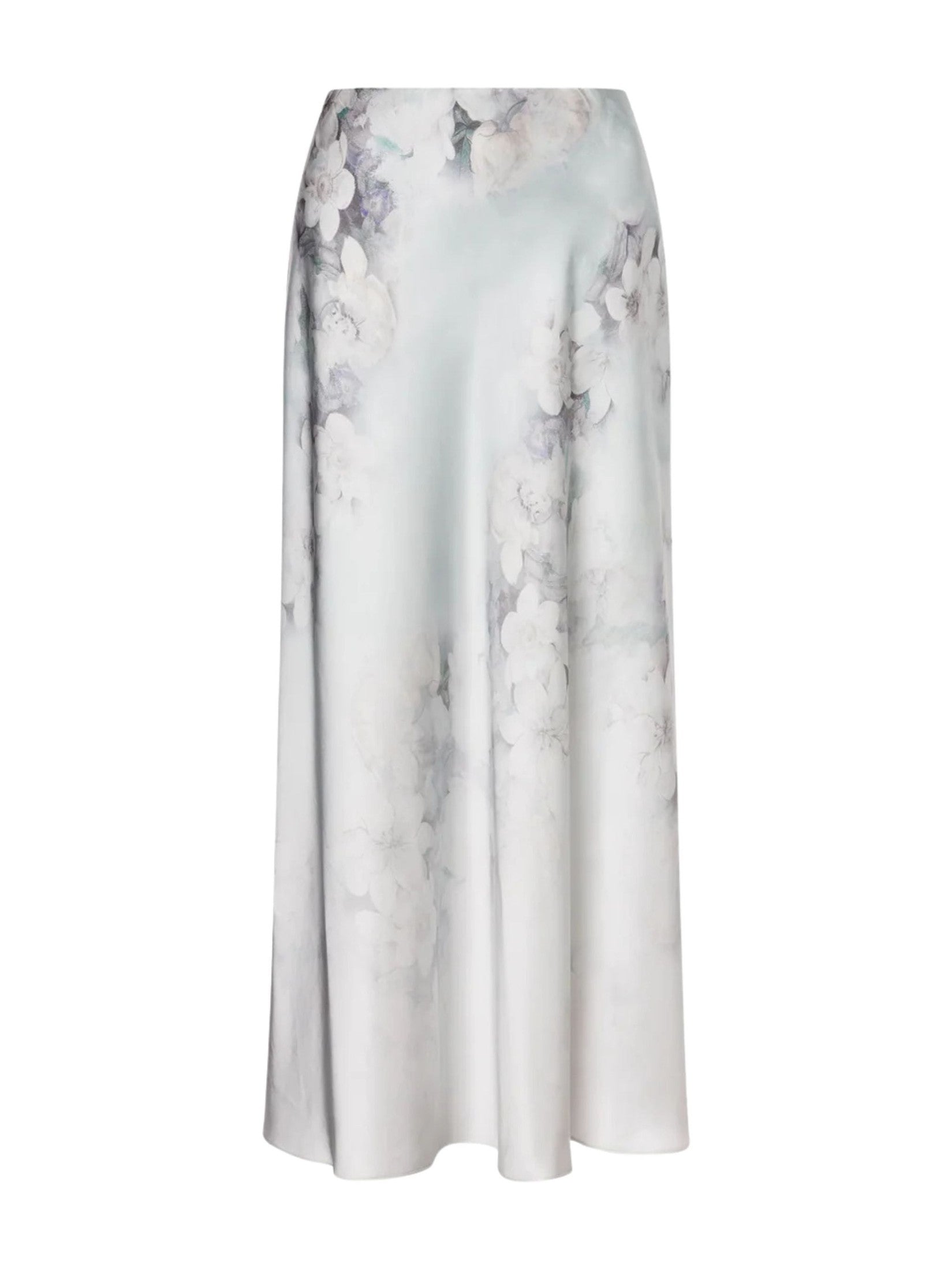 Long skirt in satin with degrade’ print