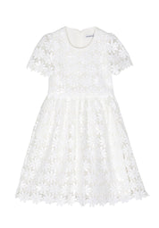 WHITE SEQUIN GUIPURE DRESS