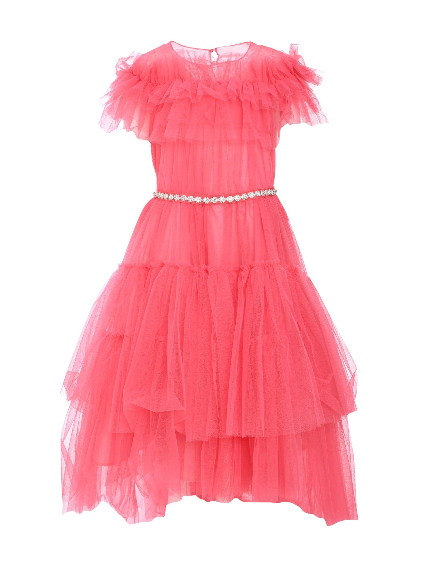 Marchesa flounce tulle gown