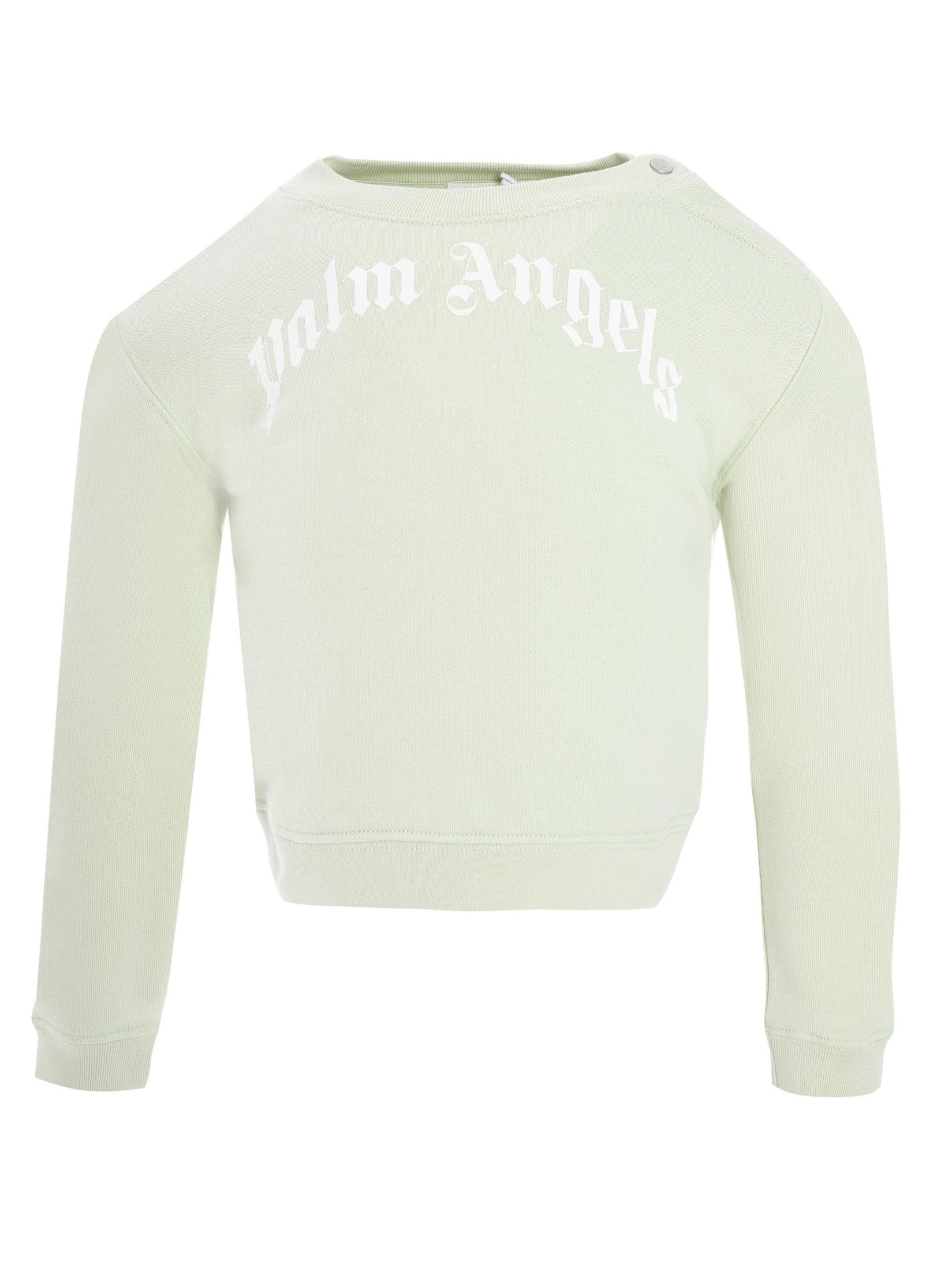 Curved logo crew light green off white