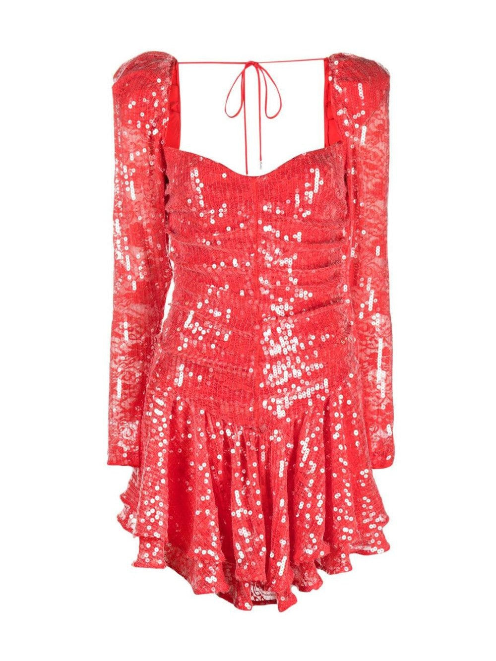 Rotate ruched sequinned minidress