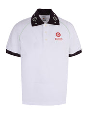 CHENILLE COLLAR WHITE RAGLAN POLO