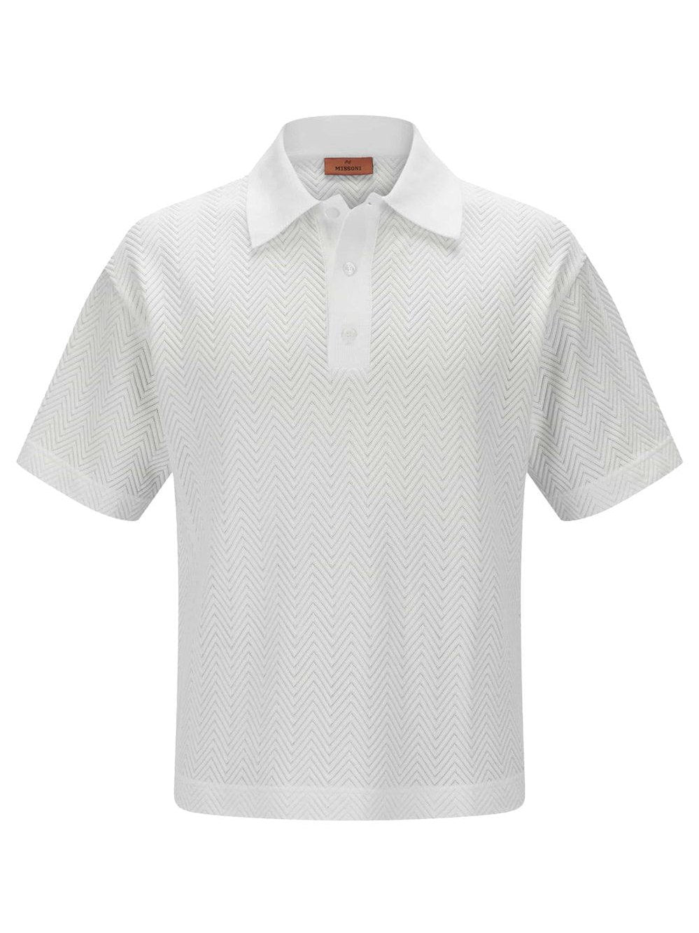 1 | 5 short-sleeved polo shirt in chevron viscose and cotton