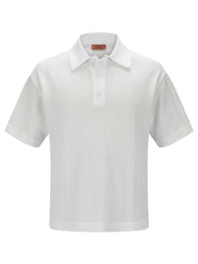 1 | 5 short-sleeved polo shirt in chevron viscose and cotton