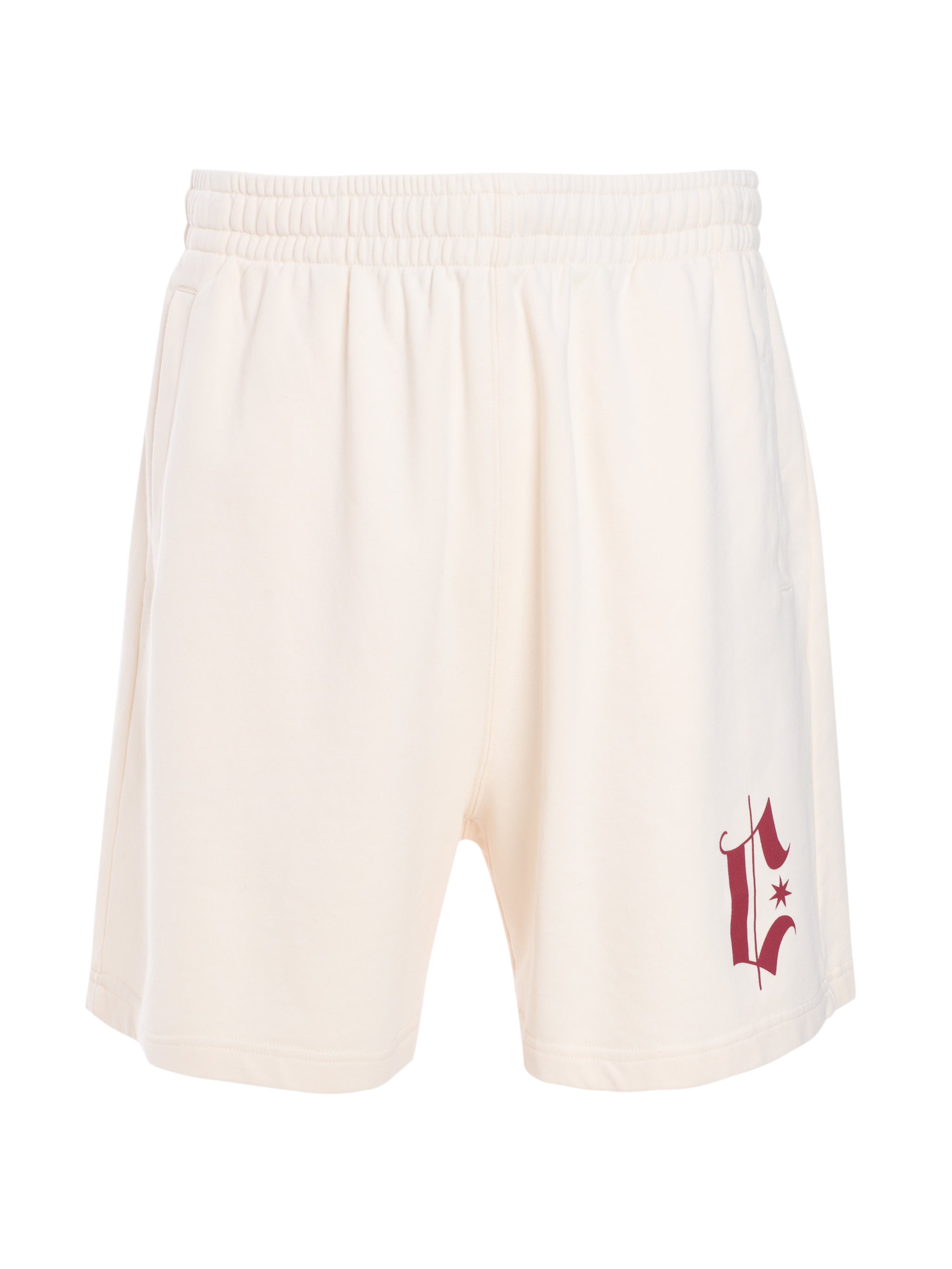 HEADLETTER COMFY SWEATSHORTS ECRU BURGUN