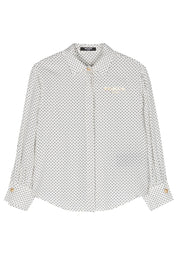 BALMAIN KIDS WHITE GEOMETRIC PATTERNED SHIRT