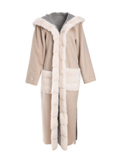 REVERSIBLE LONG COAT WITH MINK FUR