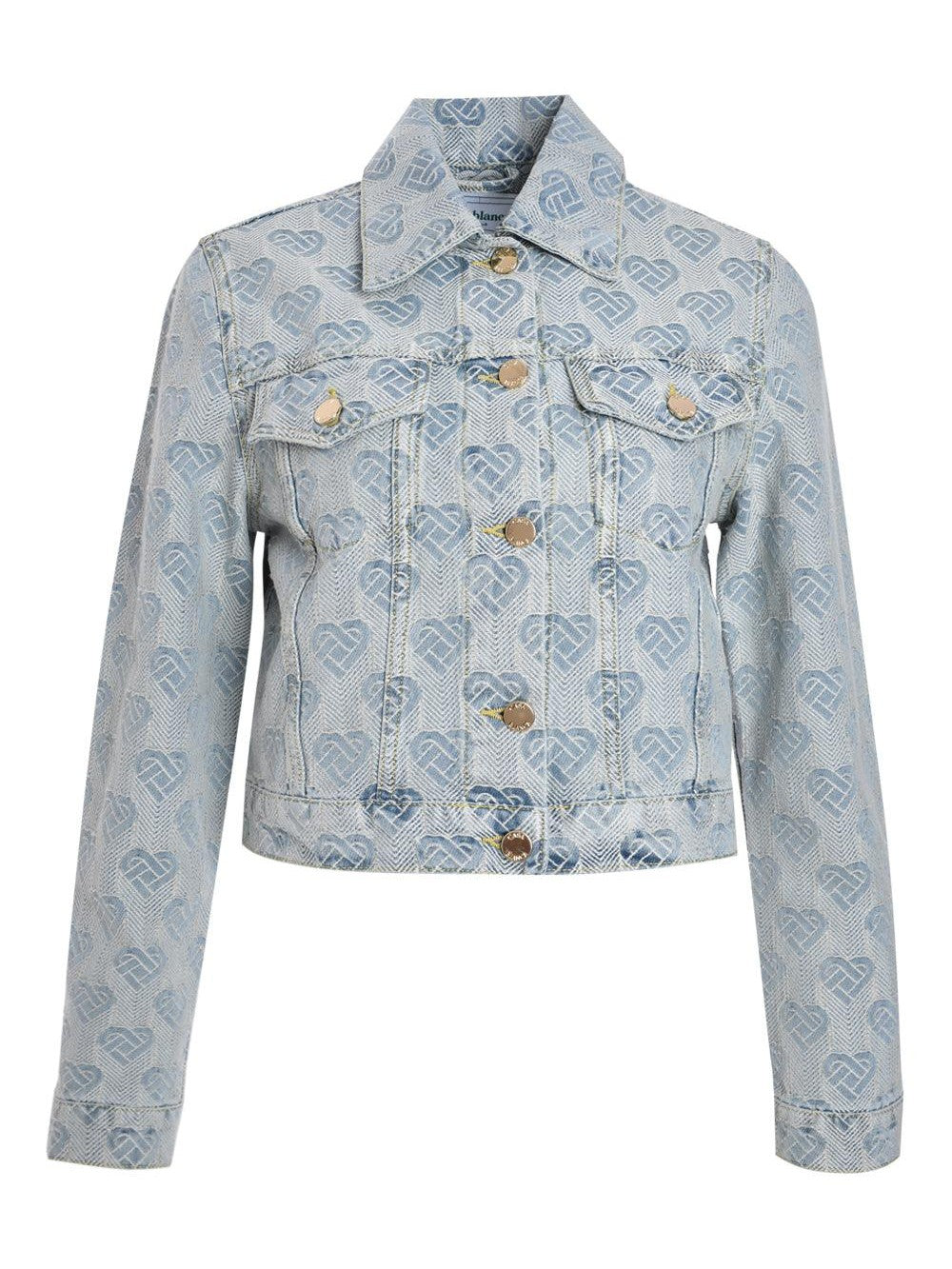 Casablanca heart monogram-jacquard denim jacket