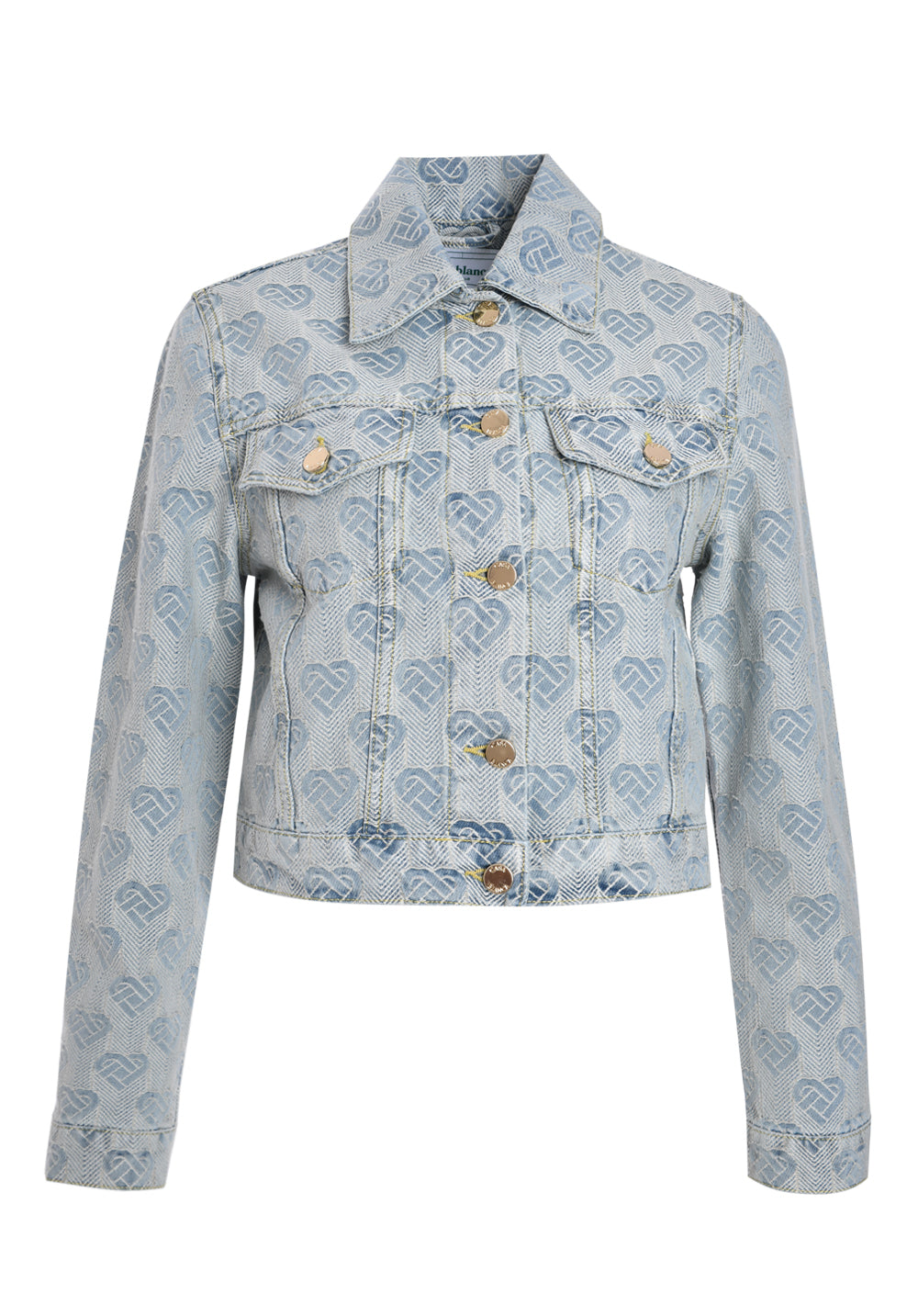 Casablanca heart monogram-jacquard denim jacket