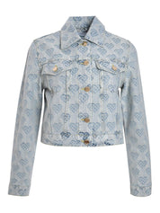 Casablanca heart monogram-jacquard denim jacket