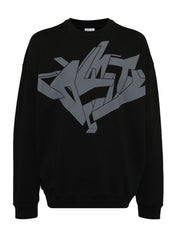 GRAFFITI COMFORT CREWNECK BLACK DARK GRE