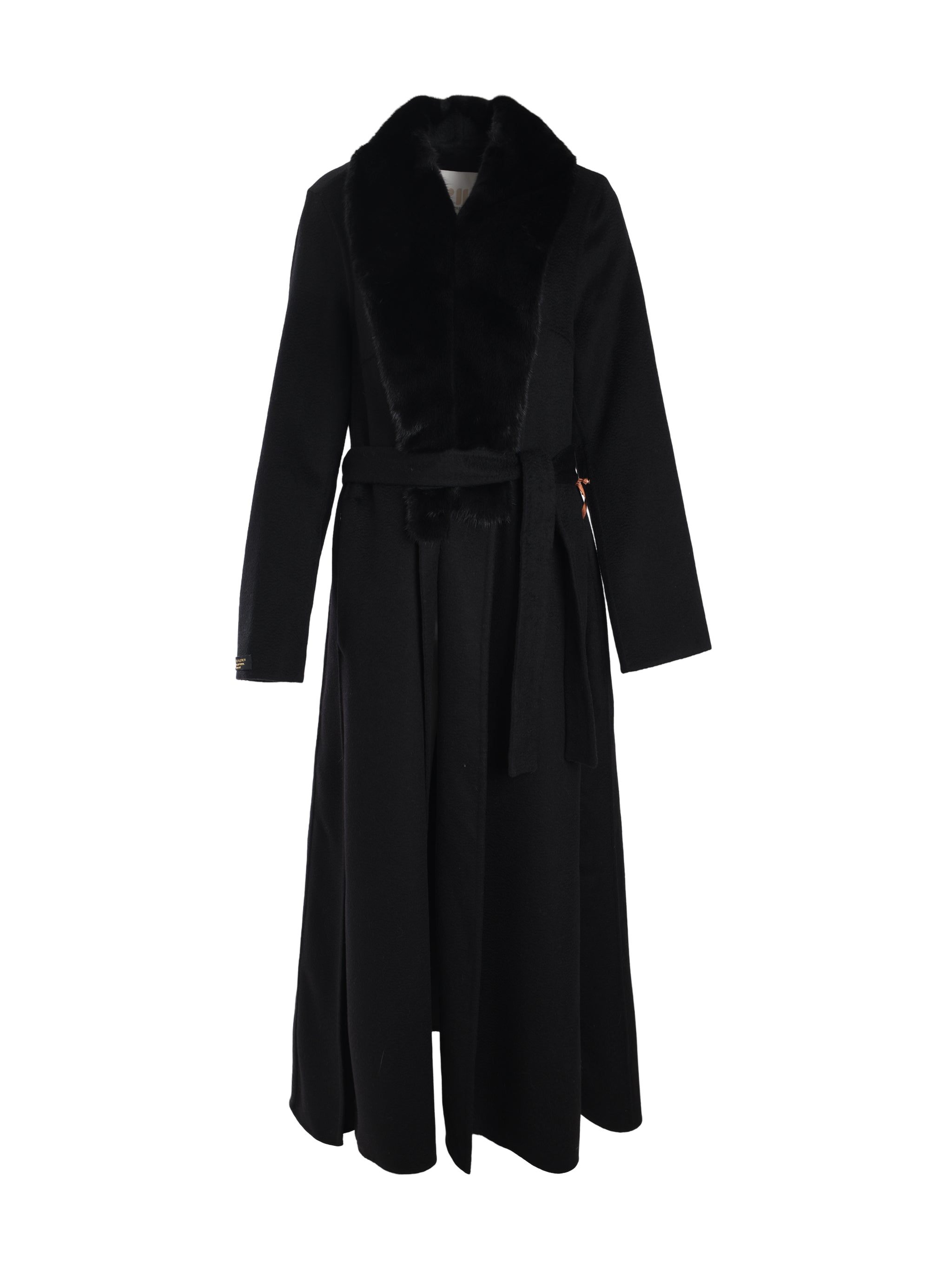 LONG COAT\ FORMAL ABAYA WITH REX FUR ON COLLAR