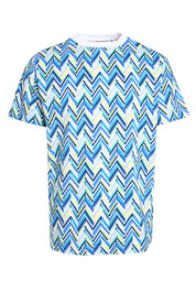 Crew-neck T-shirt in cotton with zigzag print